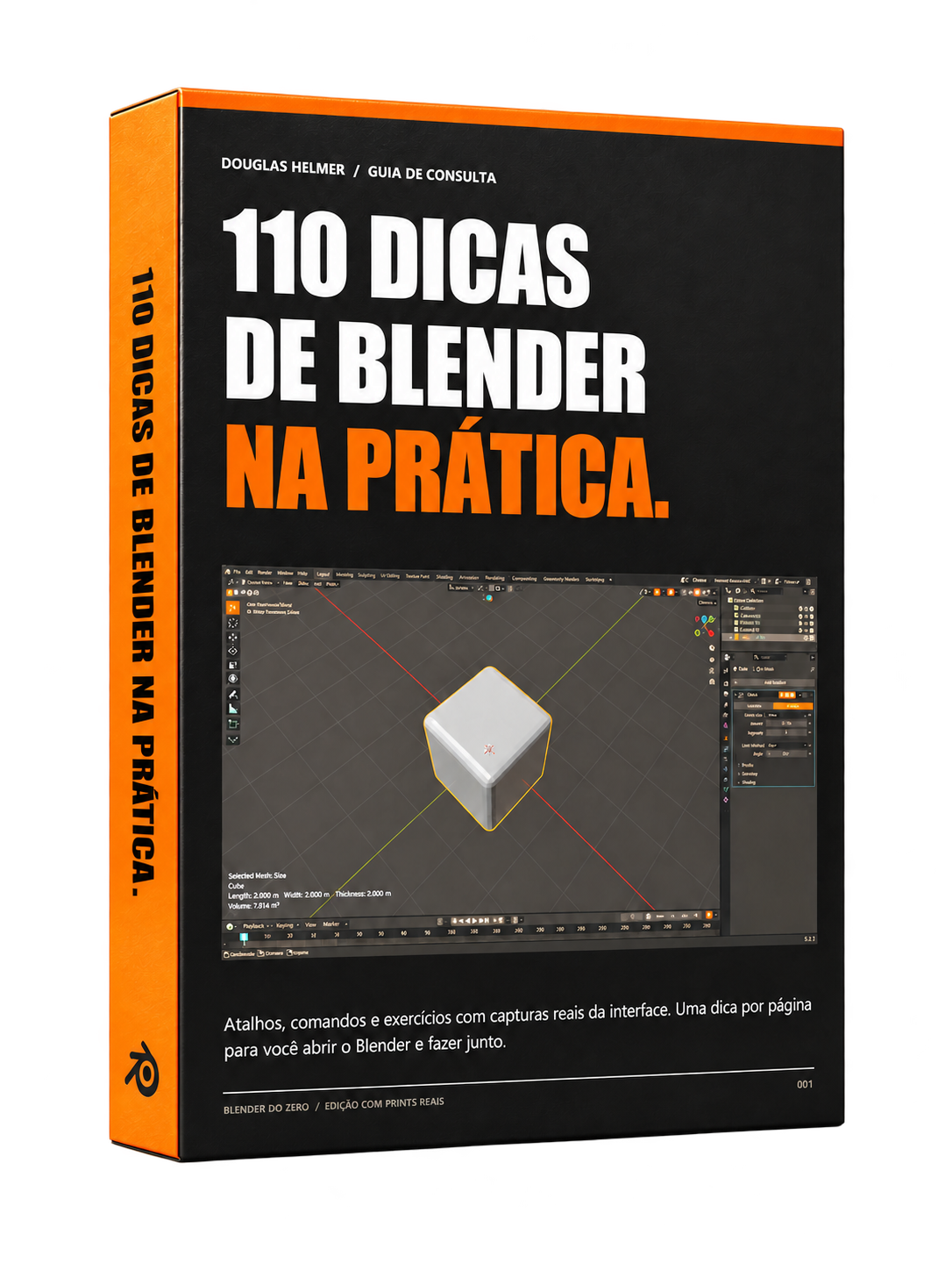Mockup do box do ebook 110 Dicas de Blender na Prática